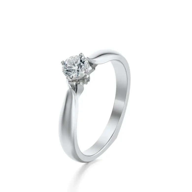 Pierścionek białe złoto z diamentami